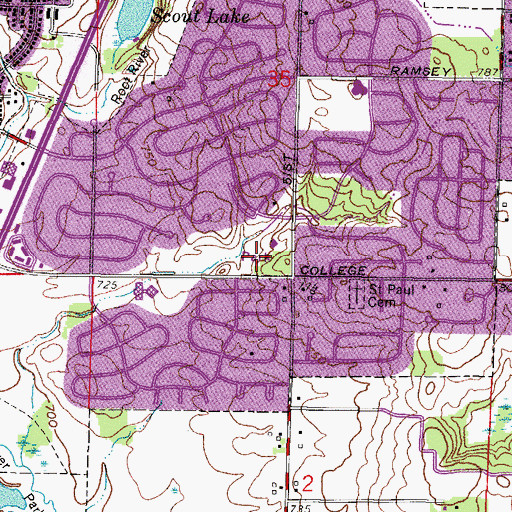 Topographic Map of College Park, WI