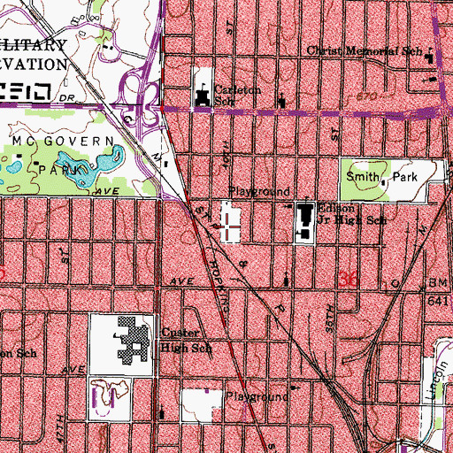 Topographic Map of Custer Park, WI