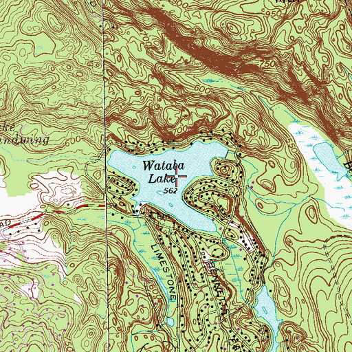 Topographic Map of Wataba Lake, CT