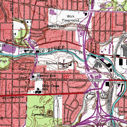 Topographic Map of Doyne Park, WI