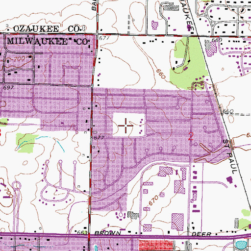 Topographic Map of Fairy Chasm Youth Sports Facility, WI
