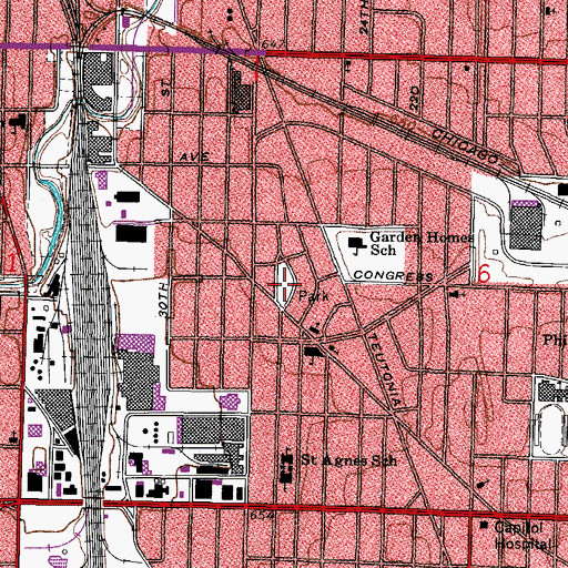 Topographic Map of Garden Homes Square, WI