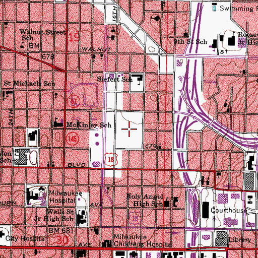 Topographic Map of King Park, WI