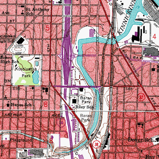 Topographic Map of Lincoln Field, WI