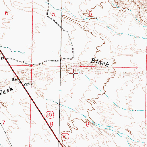 Topographic Map of Black Mesa Wash, AZ