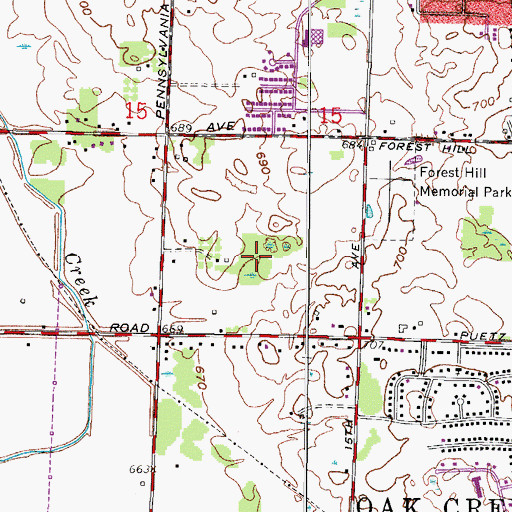 Topographic Map of Riverton Meadows Neighborhood Park, WI