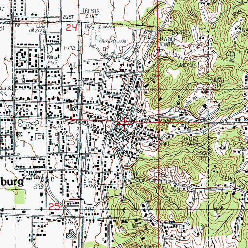 Topographic Map of Harrisburg Police Department, AR
