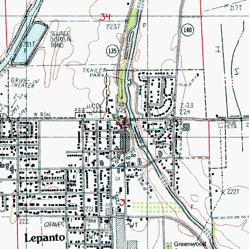 Topographic Map of Lepanto Police Department, AR