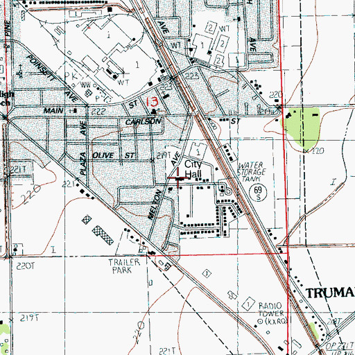 Topographic Map of Trumann Police Department, AR