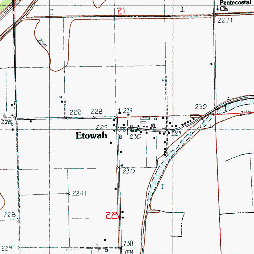 Topographic Map of Etowah Police Department, AR