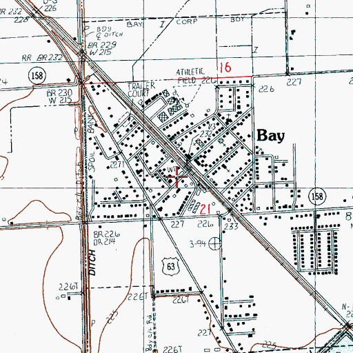 Topographic Map of Bay Police Department, AR