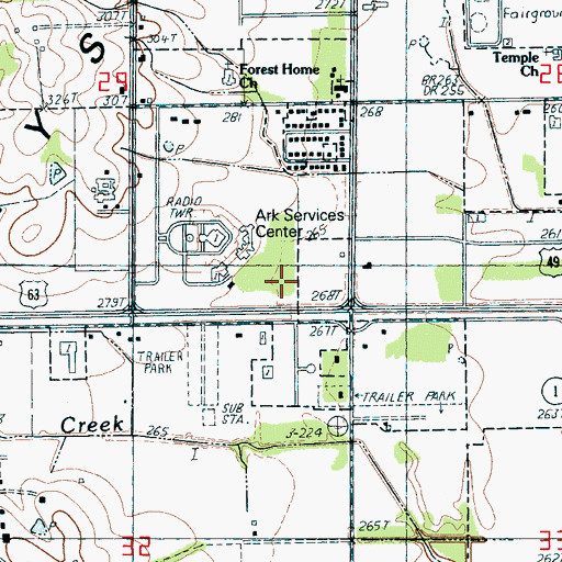Topographic Map of Arkansas State Police Troop C, AR
