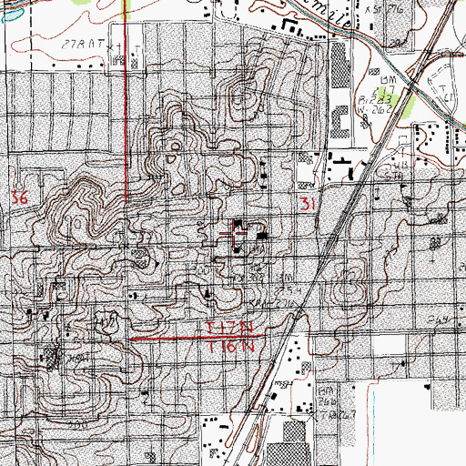 Topographic Map of Paragould Police Department, AR