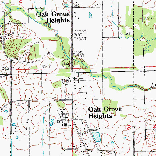 Topographic Map of Oak Grove Heights Police Department, AR