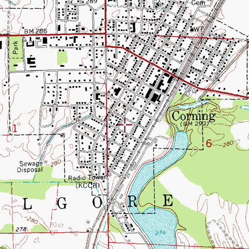 Topographic Map of Clay County Sheriff Department, AR