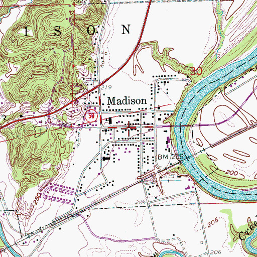 Topographic Map of Madison Police Department, AR