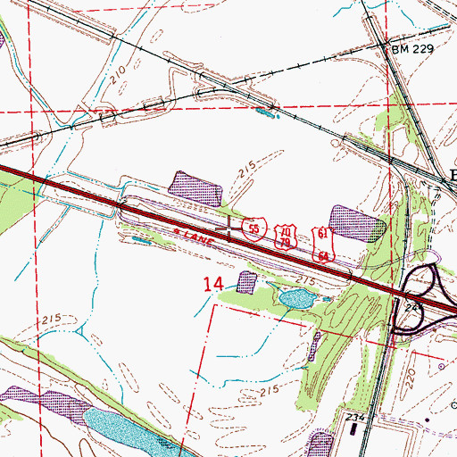 Topographic Map of Arkansas Highway Police Bridgeport Station, AR