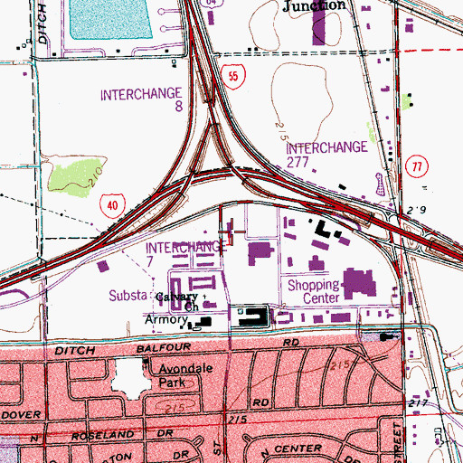 Topographic Map of Federal Bureau of Investigation West Memphis Resident Office, AR