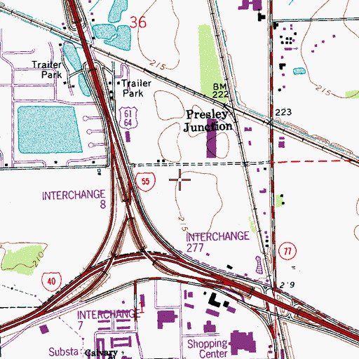 Topographic Map of Crittenden County Sheriff's Office, AR