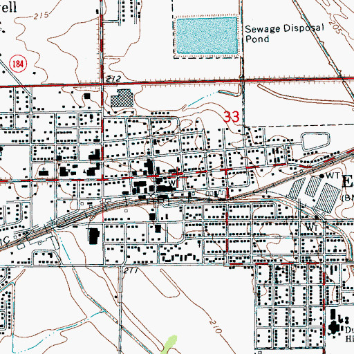 Topographic Map of Earle Police Department, AR