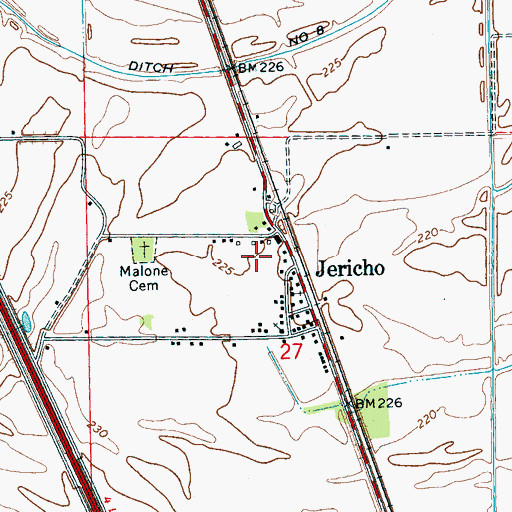 Topographic Map of Jericho Police Department, AR