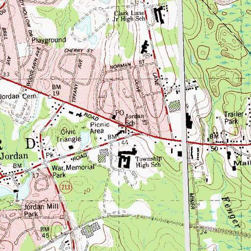 Topographic Map of Waterford School, CT