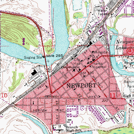 Topographic Map of Jackson County Sheriff's Office, AR