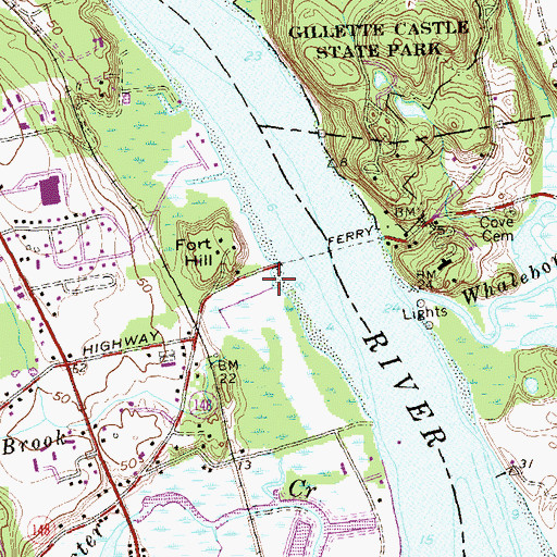 Topographic Map of Waterhouse Brook, CT