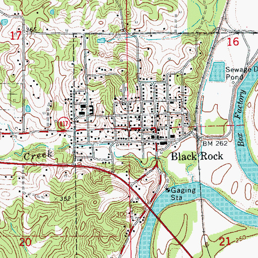 Topographic Map of Black Rock Police Department, AR