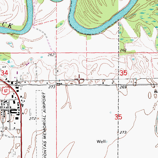 Topographic Map of Randolph County Law Enforcement Center, AR