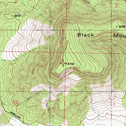 Topographic Map of Black Mountain, AZ