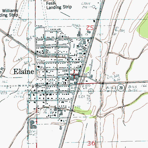 Topographic Map of Elaine Police Department, AR