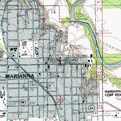 Topographic Map of Marianna Police Department, AR