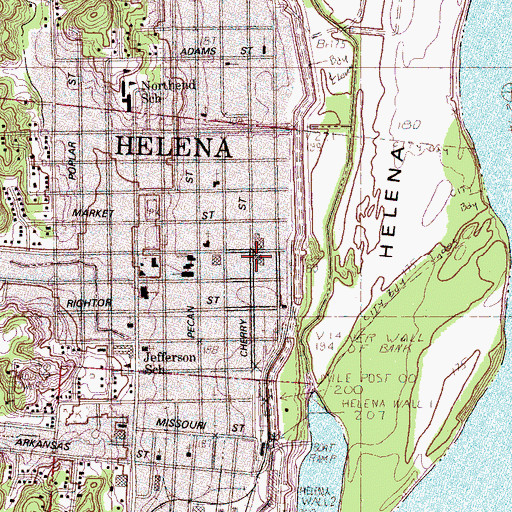 Topographic Map of Helena Police Department, AR