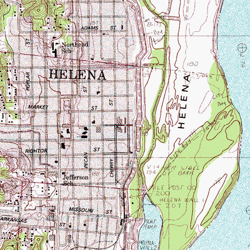 Topographic Map of Phillips County Sheriff's Office, AR