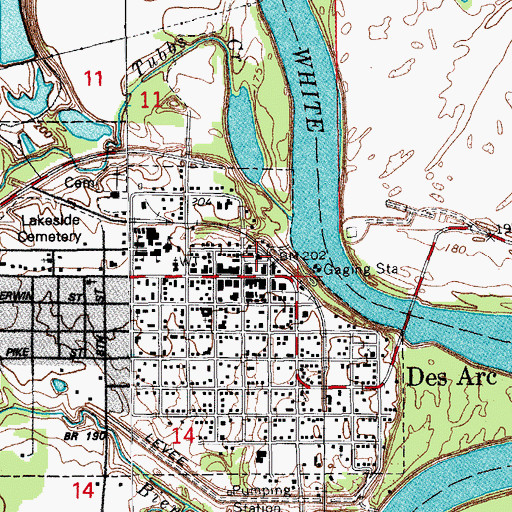 Topographic Map of Prairie County Sheriff's Office, AR