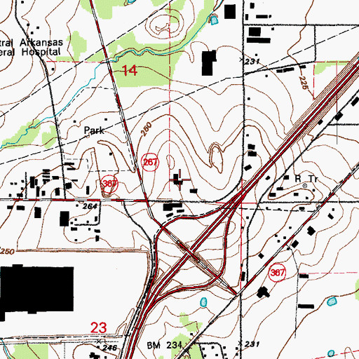 Topographic Map of White County Sheriff's Office, AR