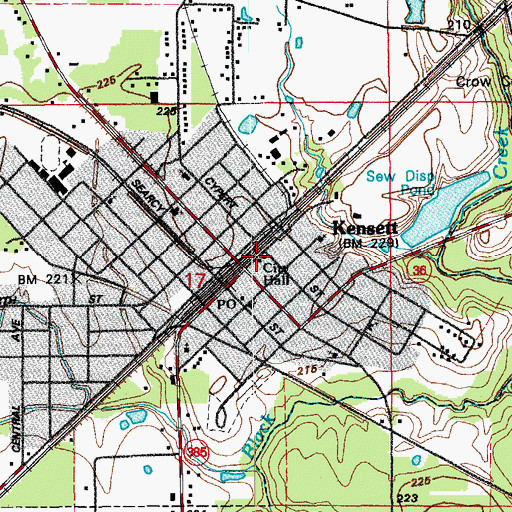 Topographic Map of Kensett Police Department, AR