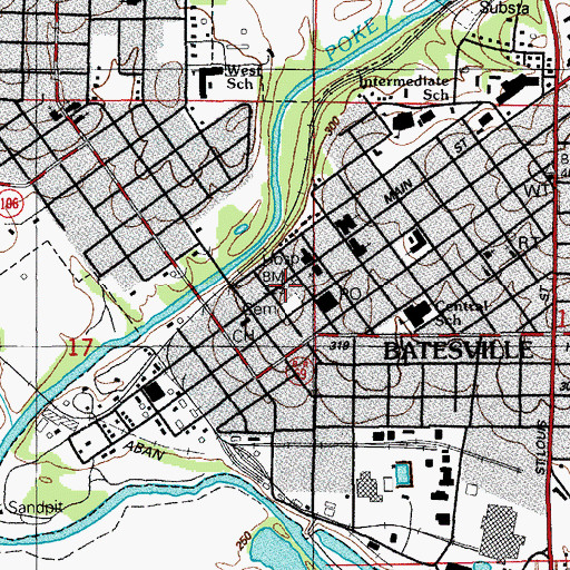Topographic Map of 16th Judicial District Drug Task Force, AR