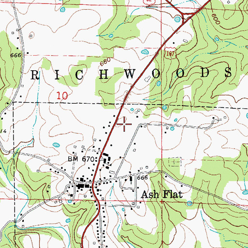 Topographic Map of Sharp County Sheriff's Office, AR