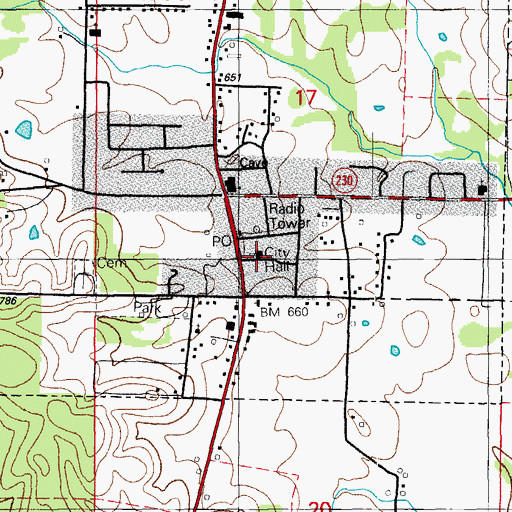 Topographic Map of Cave City Police Department, AR