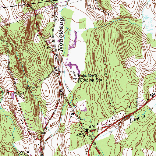 Topographic Map of Watertown Pumping Station, CT