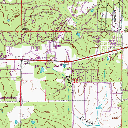 Topographic Map of Highland Police Department, AR