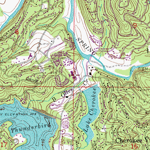 Topographic Map of Cherokee Village Police Department, AR