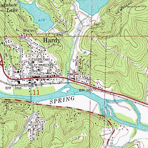 Topographic Map of Hardy Police Department, AR