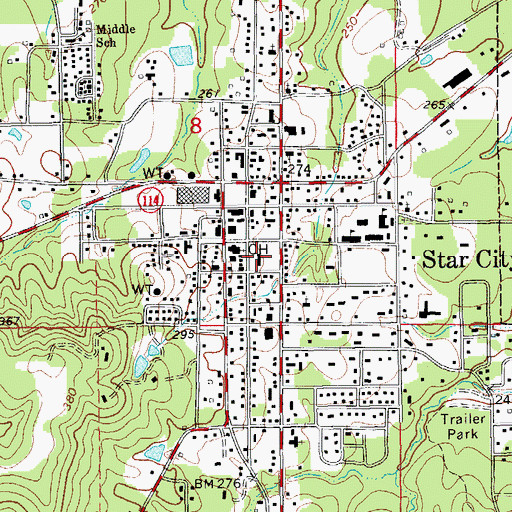 Topographic Map of Lincoln County Sheriff's Office, AR