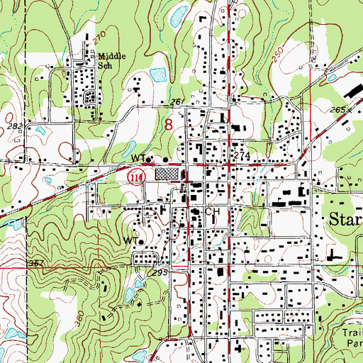 Topographic Map of Star City Police Department, AR