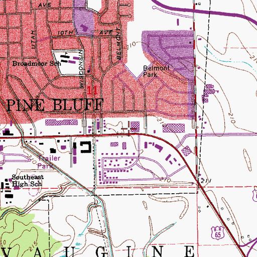 Topographic Map of Arkansas State Police Criminal Investigations Division Company B, AR