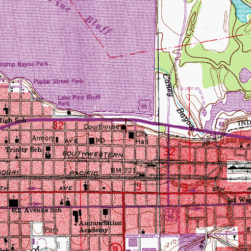 Topographic Map of Jefferson County Sheriff's Office, AR