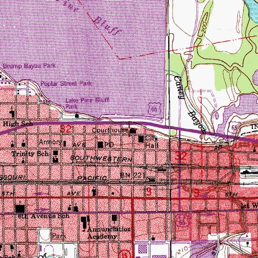 Topographic Map of Tri - County Drug Task Force, AR